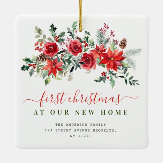 Blumenstrauß - neue Adresse Keramikornament (Rückseite)