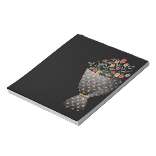 Blumenstrauß-Noten Notizblock (Rotiert)