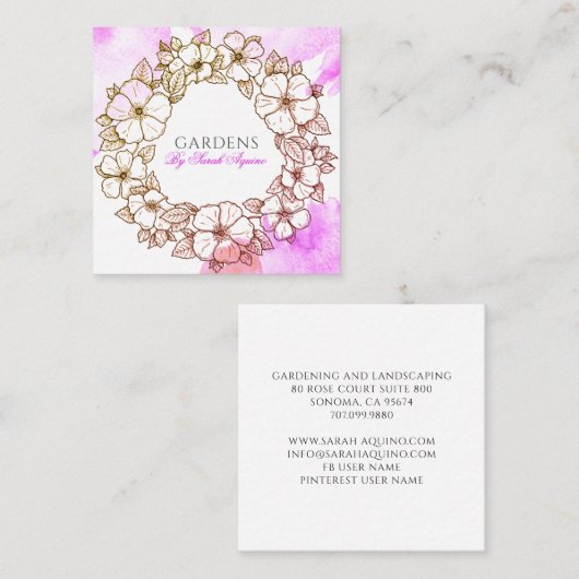 Blumenstrauß oder Blumenstrauß Quadratische Visitenkarte (Vorne/Hinten)