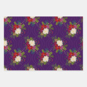 Blumenstrauß-Packung lila 3 Packung Geschenkpapier Set (Vorderseite 3)