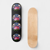 Blumenstrauss Pale Black Skateboard (Vorderseite)