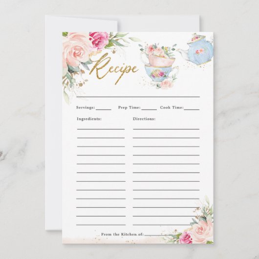 Blumenstrauß Party mit Blumenstrauß Tee Dankeskarte (Vorderseite)