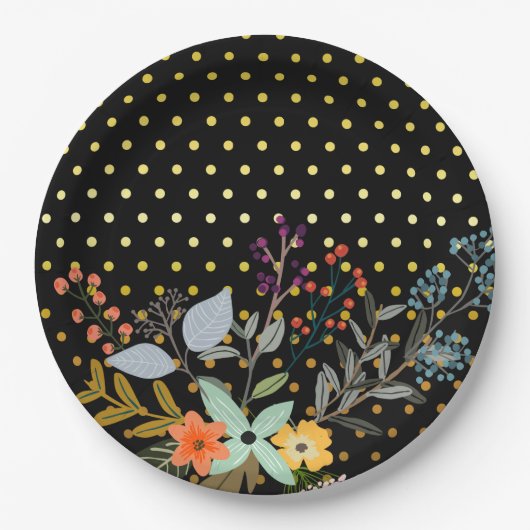 Blumenstrauß-Party * wählen Sie Hintergrundfarbe Pappteller (Vorderseite)