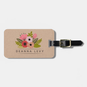 Blumenstrauß Personalisierte Editierbare Vorlage Gepäckanhänger