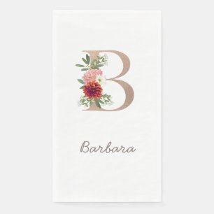 Blumenstrauß personalisierter Brief " B " Serviette