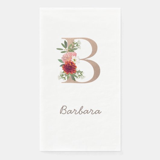 Blumenstrauß personalisierter Brief " B " Serviette (Vorderseite)