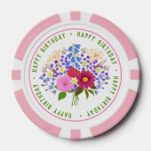 Blumenstrauß Pink Poker Chips Für Geburtstage (Vorderseite)