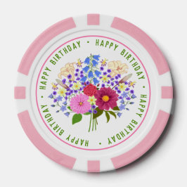 Blumenstrauß Pink Poker Chips Für Geburtstage
