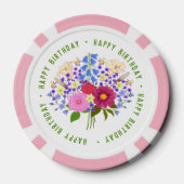 Blumenstrauß Pink Poker Chips Für Geburtstage (Rückseite)