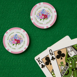 Blumenstrauß Pink Poker Chips Für Geburtstage