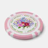 Blumenstrauß Pink Poker Chips Für Geburtstage (Einzeln)