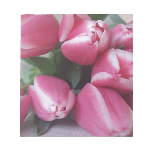 Blumenstrauß, Pink Tulips, Blume Notizblock (Vorderseite)