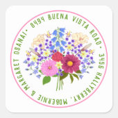 Blumenstrauss Quadratischer Aufkleber (Vorderseite)