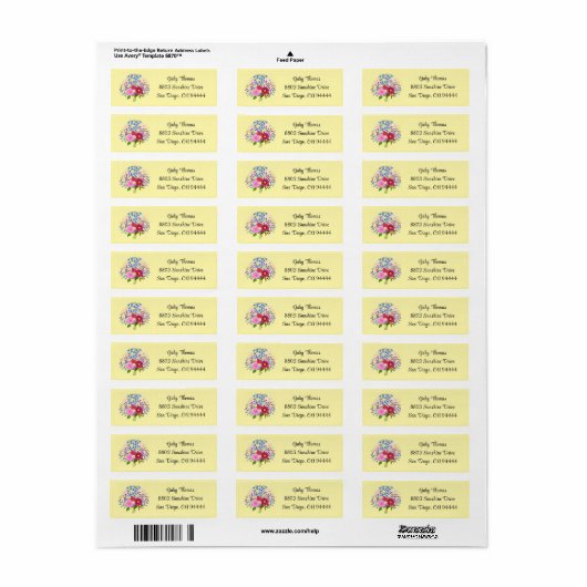 Blumenstrauss Return Address Labels (Vorne)