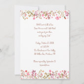 Blumenstrauß Rosa Garten handgeschriebene Hochzeit Einladung (Vorderseite)