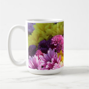 Blumenstrauß, rosa und gelbe Milchsorten Kaffeetasse
