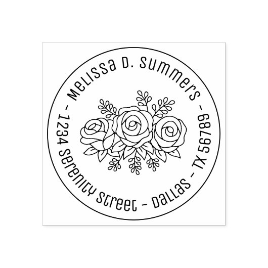 Blumenstrauß, Rose Blume Rundrede 1 Gummistempel (Prägung)