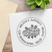 Blumenstrauß, Rose Blume Rundrede 1 Gummistempel