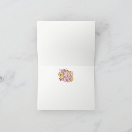 Blumenstrauß-Rose Daisies Terra Cotta Bouquet Dankeskarte (Innenseite)