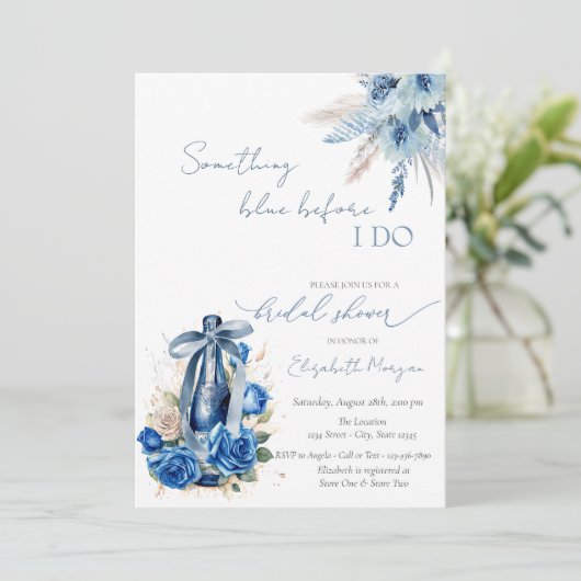 Blumenstrauß Rose Einladung (Stehend Vorderseite)