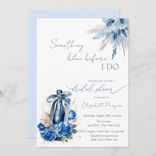 Blumenstrauß Rose Einladung (Vorne/Hinten)