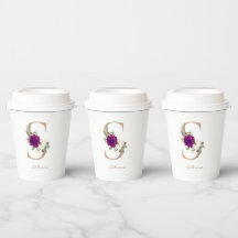 Blumenstrauß-Rose, goldfarben, monogramm, S