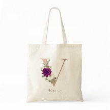 Blumenstrauß-Rose Goldmonogramm V