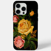 Blumenstrauß Rose Schwarz Rosa Gelb Case-Mate iPhone Hülle (Rückseite)