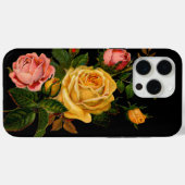 Blumenstrauß Rose Schwarz Rosa Gelb Case-Mate iPhone Hülle (Rückseite (Horizontal))