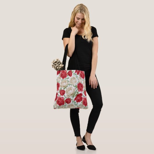 Blumenstrauß-Rose Tasche (Am Model)