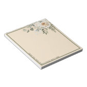 Blumenstrauß-Rose vom Schreibtisch aus Creme Notizblock (angewinkelt)
