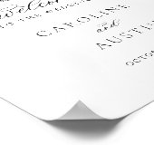 Blumenstrauß-Rose Wappen Hochzeit Begrüßungszeiche Poster (Ecke)