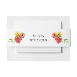 Blumenstrauß, rot und gelb einladungsbanderole