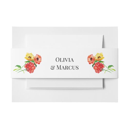 Blumenstrauß, rot und gelb einladungsbanderole (Vorderseite Beispiel)