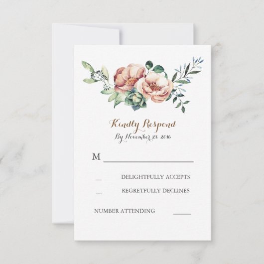 Blumenstrauß RSVP Karte (Vorderseite)