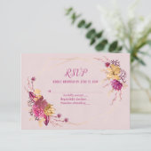 Blumenstrauß RSVP mit Goldrahmen (Stehend Vorderseite)