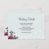 Blumenstrauß rustikale Winter Hochzeitsgast Detail Begleitkarte (Vorne/Hinten)