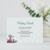 Blumenstrauß rustikale Winter Hochzeitsgast Detail Begleitkarte (Stehend Vorderseite)