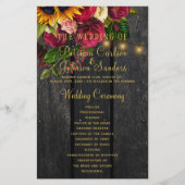 Blumenstrauß, rustikales Holz, goldene Lichter Hoc Flyer (Vorne)