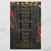 Blumenstrauß, rustikales Holz, goldene Lichter Hoc Flyer (Hinten)