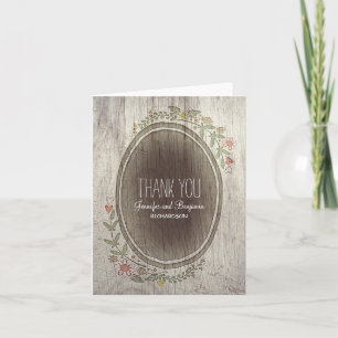 Blumenstrauß rustikales Land Hochzeit danke Karten