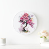 Blumenstrauß Sakura Kirchenbröckchen Große Wanduhr (Zuhause)