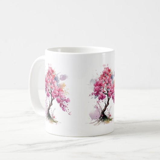 Blumenstrauß Sakura Kirchenbröckchen Kaffeetasse (Vorderseite Links)