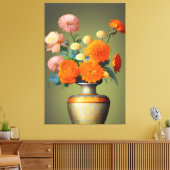 Blumenstrauß Salbei grün mit Orange Leinwanddruck (Insitu (Wohnzimmer))