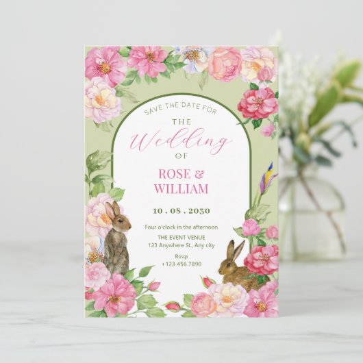 Blumenstrauß Save The Date (Stehend Vorderseite)