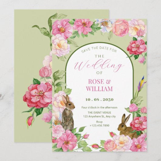 Blumenstrauß Save The Date (Vorne/Hinten)