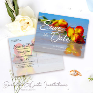 Blumenstrauß Save the Date Einladung Postkarte