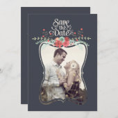 Blumenstrauß Save the Date Foto-Karten Einladung (Vorne/Hinten)