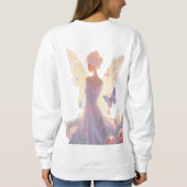 Blumenstrauß - Schöne Frau & Blume Kunst Sweatshirt (Rückseite)