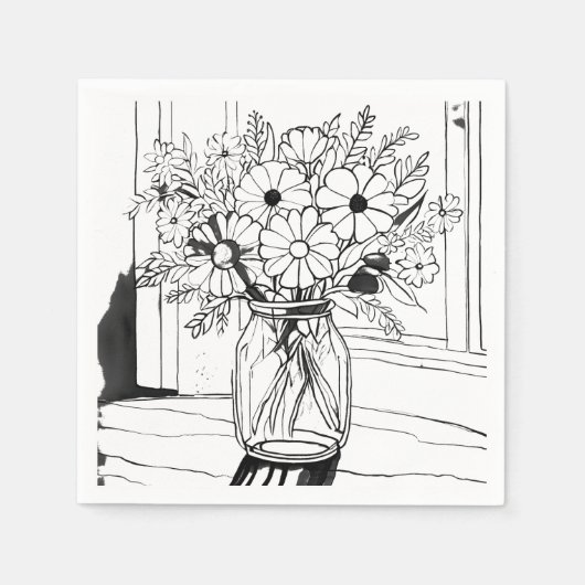 Blumenstrauß Serviette (Vorderseite)